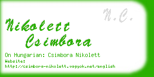 nikolett csimbora business card